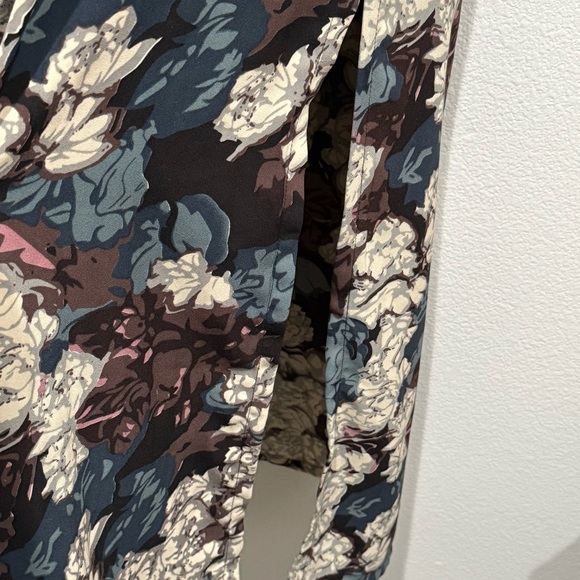 Walter Baker Floral Maxi Dress S Long Sleeve Puff Shoulder Slit Detail Kendall - Picture 9 of 14